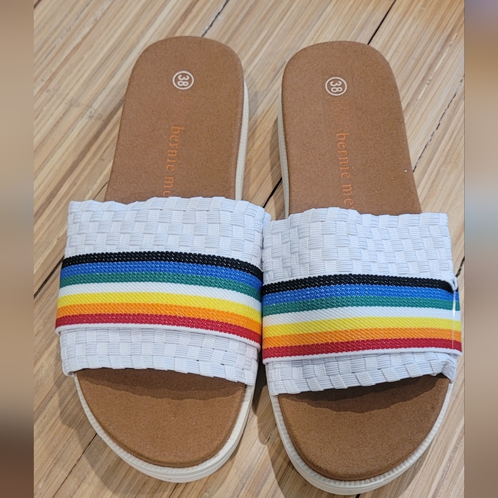 Bernie Mev Comfort Slide Sandals Rainbow